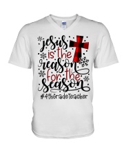 4th Grade Teacher V-Neck T-Shirt tile