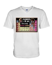 Elements of an Educated Black Queen V-Neck T-Shirt tile