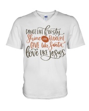 Dance like frosty V-Neck T-Shirt tile