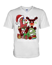 Middle School Teacher - Christmas V-Neck T-Shirt tile
