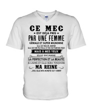I have a super cute wife V-Neck T-Shirt tile