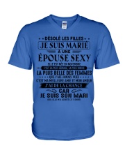 Désolé les filles Je suis marié à une épouse sexy V-Neck T-Shirt tile
