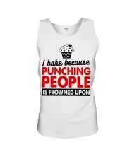 I bake because punching people is frowned upon Unisex Tank tile
