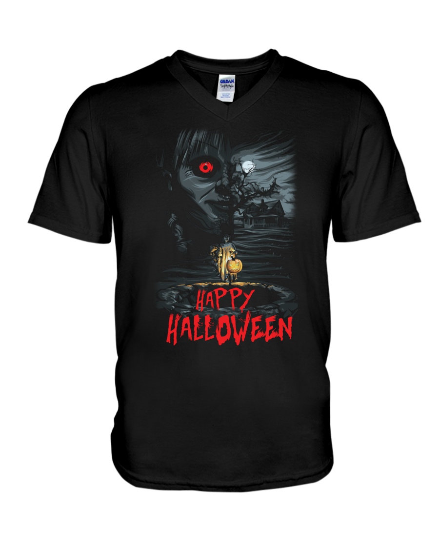 Happy Halloween Annabelle V-Neck T-Shirt