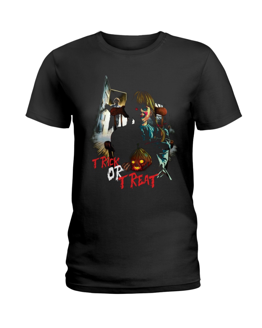 Halloween Annabelle Trick or Treat Ladies T-Shirt