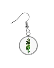 Green Leaf Circle Earrings tile