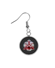 Orchid on Black Circle Earrings tile