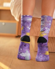 Purple Abstract Crew Length Socks aos-accessory-crew-length-socks-lifestyle-back-01