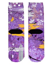 Purple Abstract Crew Length Socks back