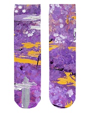 Purple Abstract Crew Length Socks front
