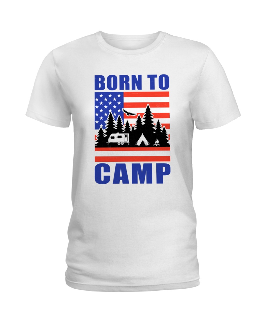 Born To Camp Ladies T-Shirt