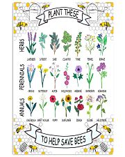 PLANT THESE TO HELP SAVE BEES 24x36 Poster front