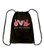 Peace Love Kindness Valentine Drawstring Bag tile