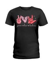 Peace Love Kindness Valentine Ladies T-Shirt tile