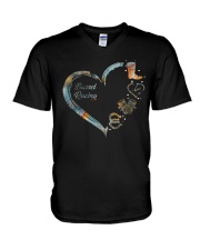 Barrel Racing V-Neck T-Shirt tile