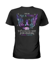 I Wear Teal and Purple Ladies T-Shirt back