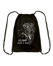 Dices Till I Die Drawstring Bag tile