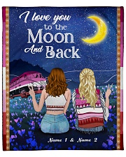 I Love You To The Moon And Back Valentine Fleece Blanket tile