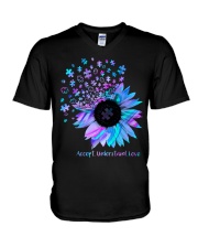 Accept understand love V-Neck T-Shirt tile