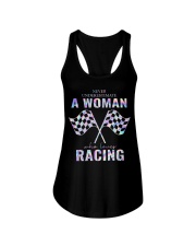 Never Underestimate Ladies Flowy Tank tile