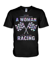 Never Underestimate V-Neck T-Shirt tile