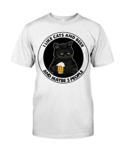 I Like Cats And Beer Classic T-Shirt front