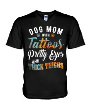 Dog Mom V-Neck T-Shirt tile