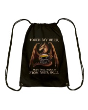 Touch my beer Drawstring Bag tile