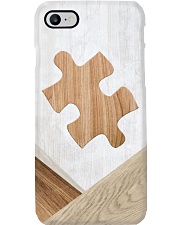 Autism Awareness Faux Wood Print Phone Case i-phone-8-case