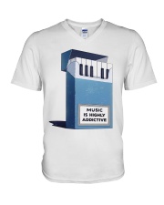 Music is highly addictive V-Neck T-Shirt tile