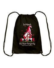 In March We Wear Burgundy Drawstring Bag tile