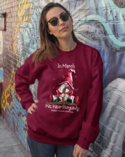 In March We Wear Burgundy Crewneck Sweatshirt lifestyle-unisex-sweatshirt-front-3