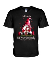 In March We Wear Burgundy V-Neck T-Shirt tile