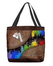 Love Is Love Leather Pattern Print All-over Tote front
