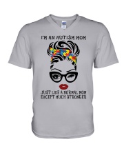 Autism mom V-Neck T-Shirt tile
