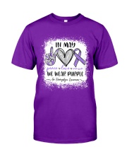 In May We Wear Purple For Fibromyalgia Awareness Classic T-Shirt front