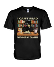 Cant Read Without My Glasses V-Neck T-Shirt tile