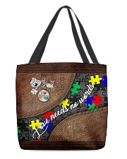 I love someone with Autism All-over Tote front