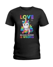 Because Murder Is Wrong Ladies T-Shirt tile