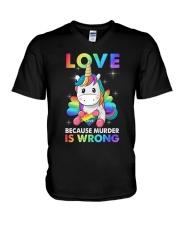 Because Murder Is Wrong V-Neck T-Shirt tile