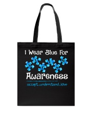 I Wear Blue For Autism Awareness Tote Bag tile