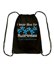 I Wear Blue For Autism Awareness Drawstring Bag tile