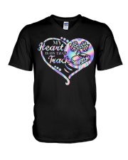 My Heart Is On That Track V-Neck T-Shirt tile