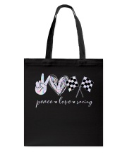 Peace Love Racing Tote Bag tile