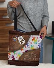 I'm His Voice He's My Heart Leather Pattern Print All-over Tote aos-all-over-tote-lifestyle-front-10