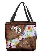 I'm His Voice He's My Heart Leather Pattern Print All-over Tote front