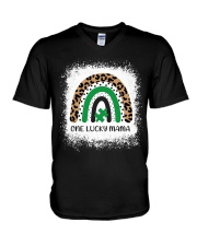 One lucky mama Patrick's day V-Neck T-Shirt tile