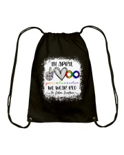 In April We Wear Red For Autism Acceptance Drawstring Bag tile