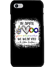 In April We Wear Red For Autism Acceptance Phone Case tile