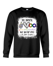 In April We Wear Red For Autism Acceptance Crewneck Sweatshirt tile